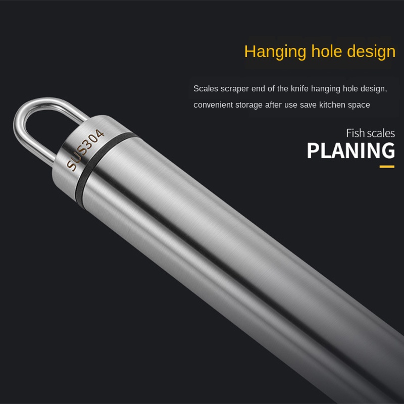 Công cụ khử vảy cá chuyên nghiệp bằng thép không gỉ 304 - Professional 304 Stainless Steel Fish Scaler Tool (Durable & Safe Design, Easy Clean Fish Skin Remover)