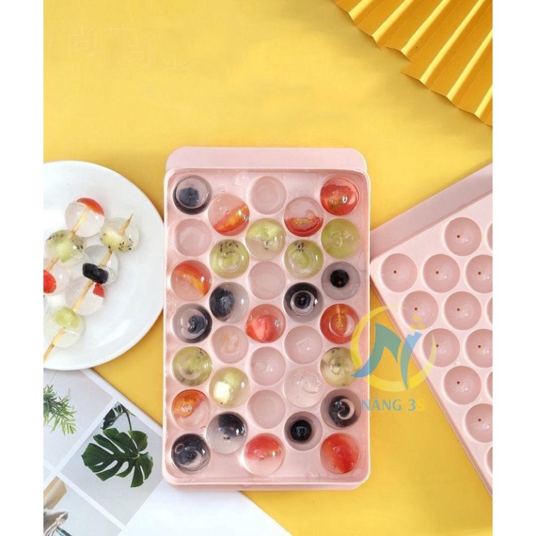 [ HỎA TỐC ] COMBO Khay Làm Đá Việt Nhật Viên Tròn, Thạch Bi Thông Minh Có Nắp Đậy
