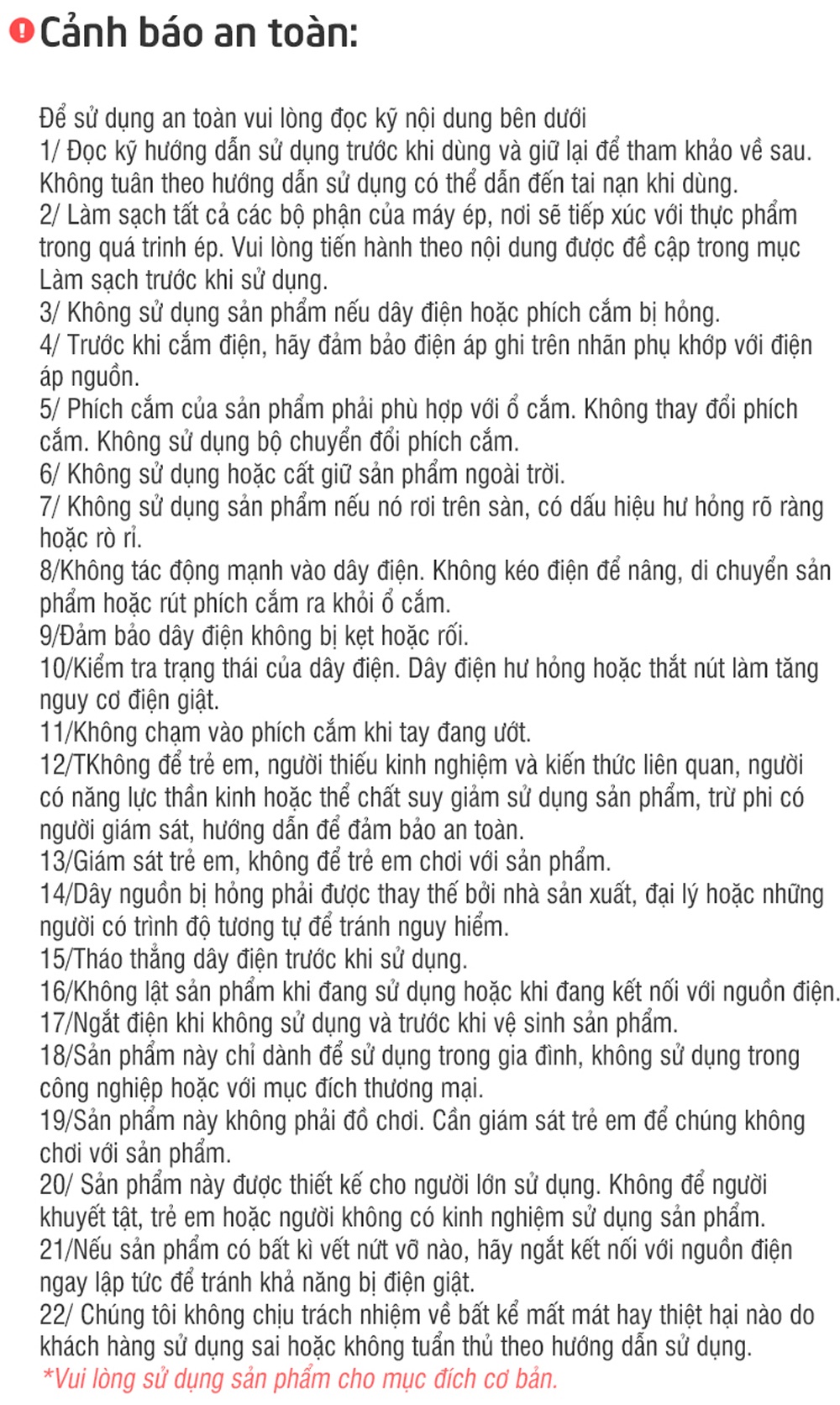 Các bộ phận máy vắt cam LocknLock EJJ231