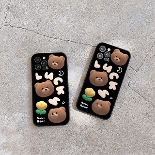 Ốp iphone - Ốp lưng iphone cạnh vuông bảo vệ camera Bobi bear dành cho ip 6 đến 16promax - ng301