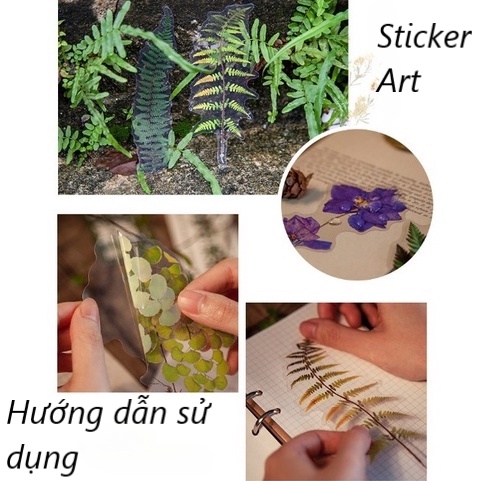 Sticker vintage set 17 miếng dán PET chống nước HD205-K61 DIY sổ tay bullet journal scrapbook album