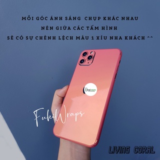 Tấm Dán Skin mặt sau Cam San Hô Full Viền Dành cho 13 Pro Max , 12 PRO MAX 7plus 8plus X XS XR XSMAX 11 PRO MAX