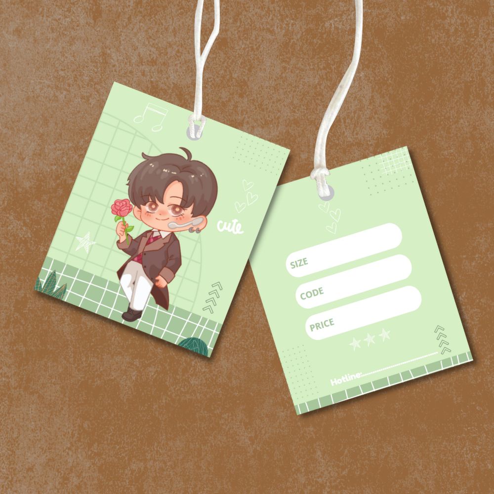 Combo 100 Mác quần áo, tag quần áo size 4.5x4.5cm