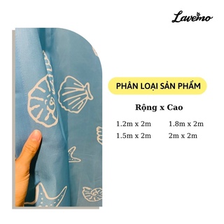 Rèm Cửa Phòng Tắm Màu Xanh Dương Họa Tiết Sò Cao Cấp Chống Thấm Nước 100% Polyester LA6520