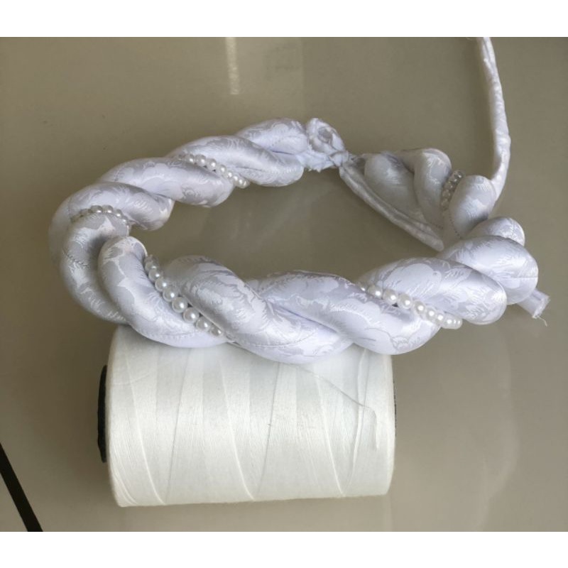 Mấn(vấn) đội đầu cô dâu chạy 1 dây ngọctrai, mấn đơn giản, mấn cách tân, mấn đội đầu áo dài