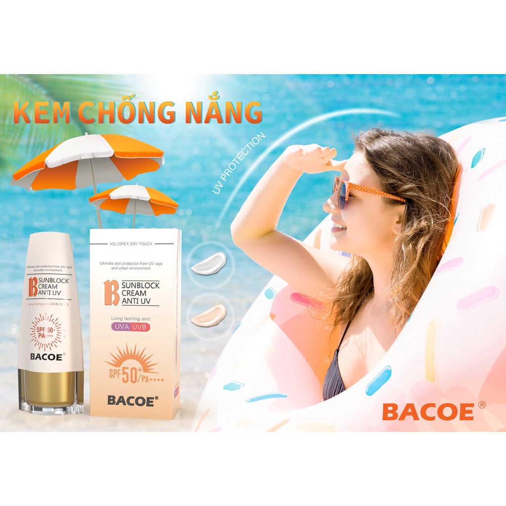 Kem Chống Nắng BB Cream BACOE 50ml SunLock SPF 60+/ PA++++