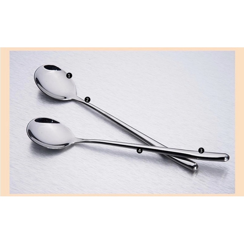 Muỗng Inox 304 thìa ăn cơm kiểu Hàn Quốc cán dài - T99