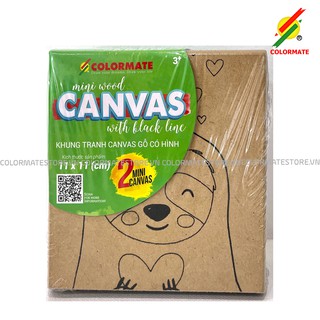 Khung vẽ tranh Canvas gỗ bộ 2 hình 11x11cm, VAT - COLORMATE