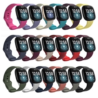 Dây Đeo Thay Thế Chất Liệu Silicon Màu Trơn Cho Fitbit Versa 3 / Fitbit Sense