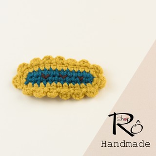 Kẹp tóc hoa len viền bèo xinh xắn cho nữ và bé gái 6.5cm |Cặp tóc mái dịu dàng |Shop Rô Handmade