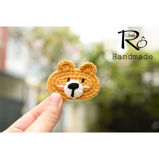 Kẹp tóc gấu bông babe dễ thương cho nữ và bé gái 5cm |Cặp tóc mái len Handmade đẹp |Shop Rô Handmade