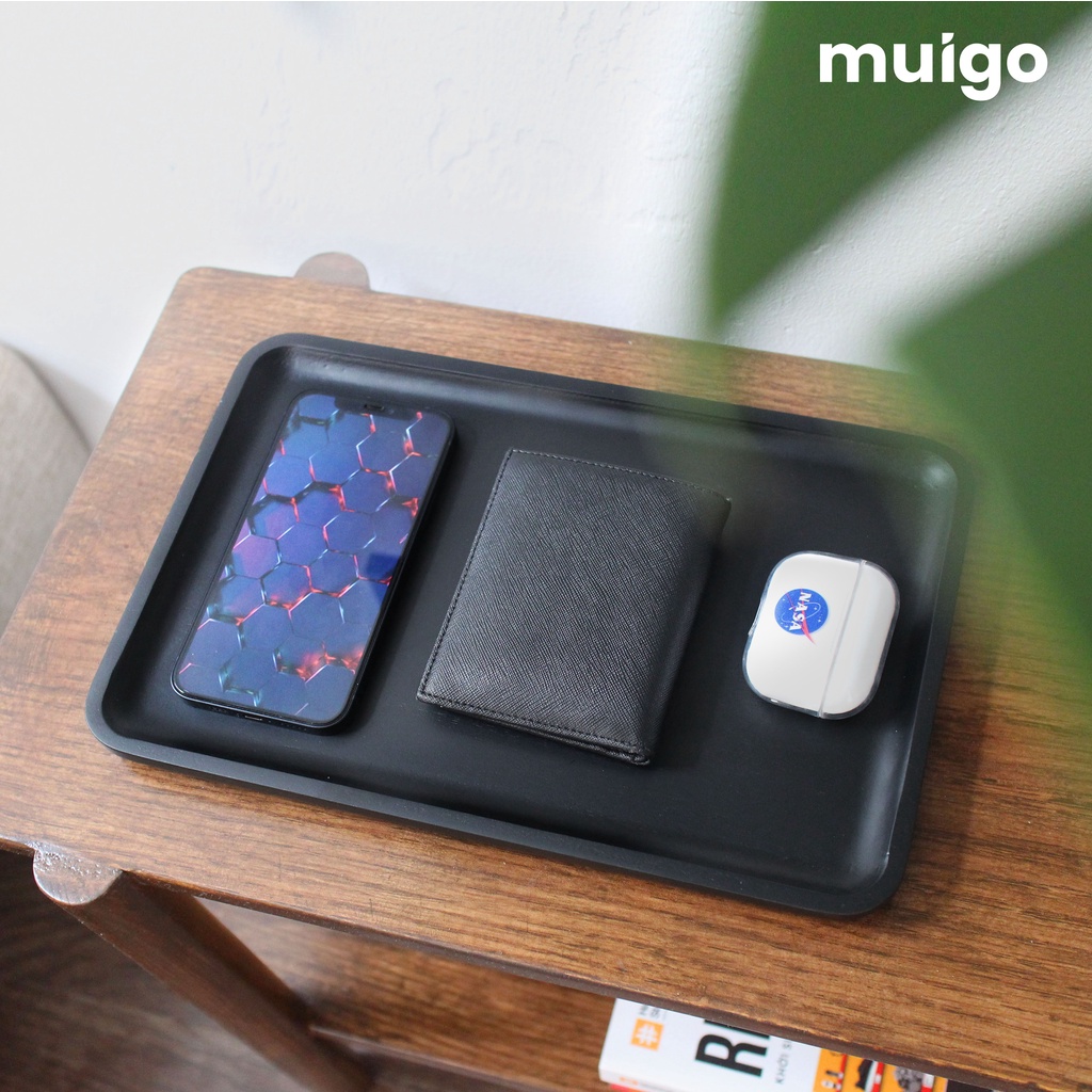Khay gỗ để bàn Muigo Tray, Khay gỗ trang trí, decor bàn làm việc gọn gàng