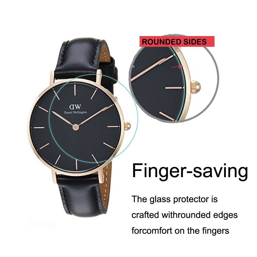 2 Gói Kính Cường Lực Bảo Vệ Màn Hình Đồng Hồ Thông Minh LCD Phim Dành Cho Daniel Wellington DW 26mm 28mm 30mm 32mm 34mm 36mm 38mm 40mm 0.3mm 2.5D 9H Trong Suốt