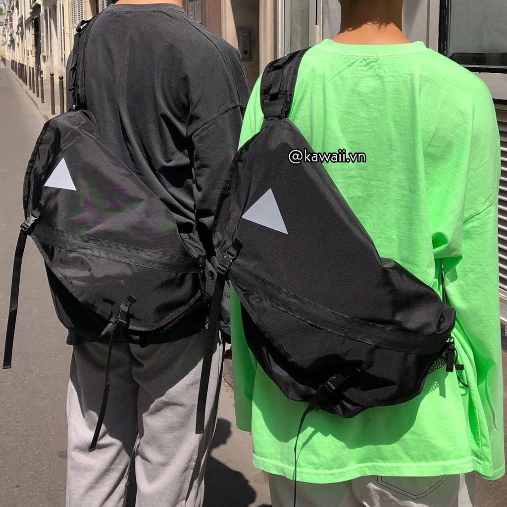 [Có sẵn] Multy Messenger BAG - Túi đeo chéo họa tiết tam giác PHẢN QUANG (full bộ)