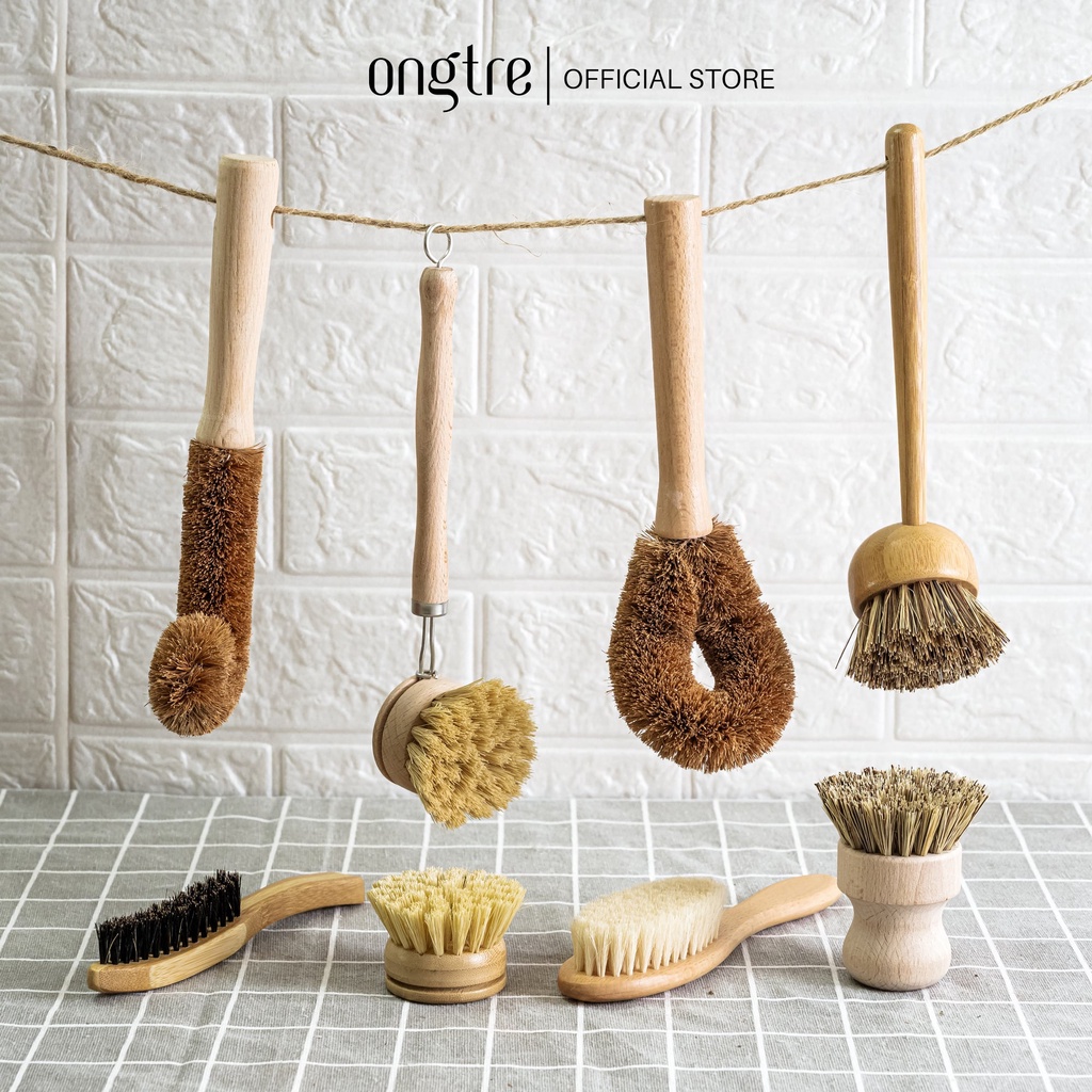 Eco Brush Set ONGTRE, Bộ Cọ Rửa Nhà Bếp, Cọ Tre, Cọ Xơ Dừa, Bàn Chải Vệ Sinh Đa Năng
