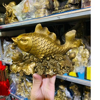 Tượng Cá chép bằng đồng vật phẩm phong thủy trang trí trưng bày quà tặng