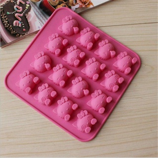 Khuôn Silicon Làm Socola,Thạch Rau Câu,Kẹo Dẻo,Pudding Trang Trí Hình 16 Kitty Biểu Cảm