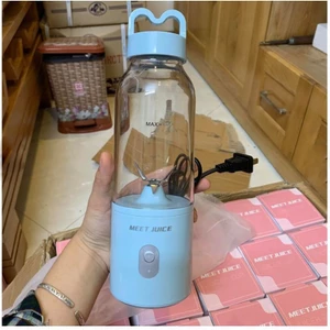 MÁY XAY SINH TỐ MINI MEET JUICE 500ML CAO CẤP - Máy xay cầm tay sạc USB, xay trái cây, sinh tố, nhỏ gọn mang theo