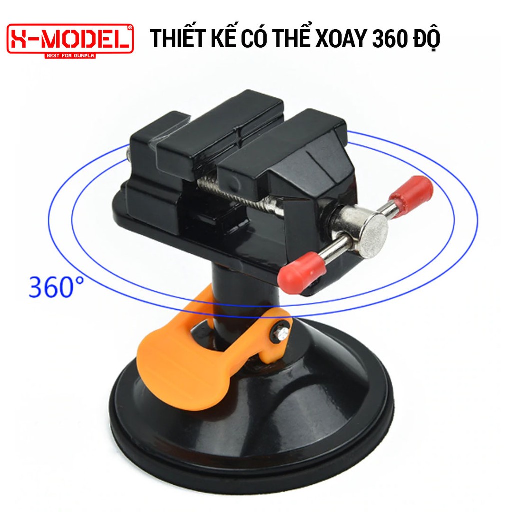 Kẹp e tô hít bàn XM27 xoay 360 độ có kèm đầu kẹp, dụng cụ gia công phụ ...
