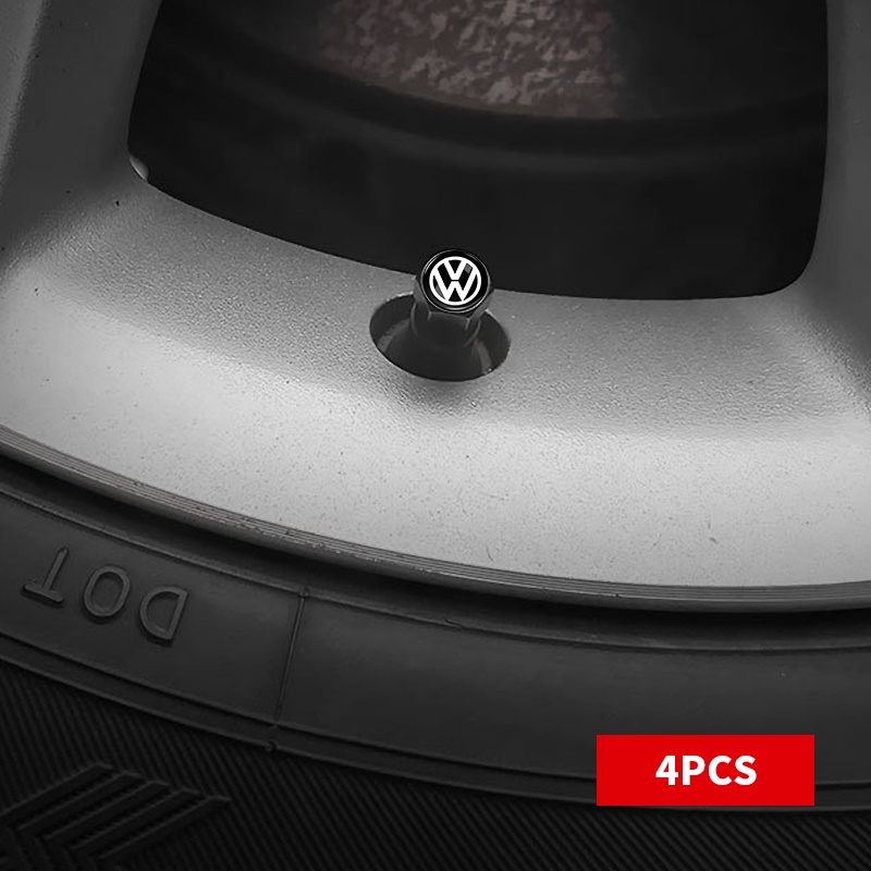 Bộ 4 Nắp Van Khí Bánh Xe Bằng Nhôm Hình Lục Giác Màu Đen / Bạc Cho VW Volkswagen Jetta MK5 Golf Passat 3B7 601 171