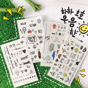🌺xinyia🌺Hình Xăm Dán Tạm Thời Chống Thấm Nước Lâu Trôi Họa Tiết Hoạt Hình Phong Cách Hàn Quốc