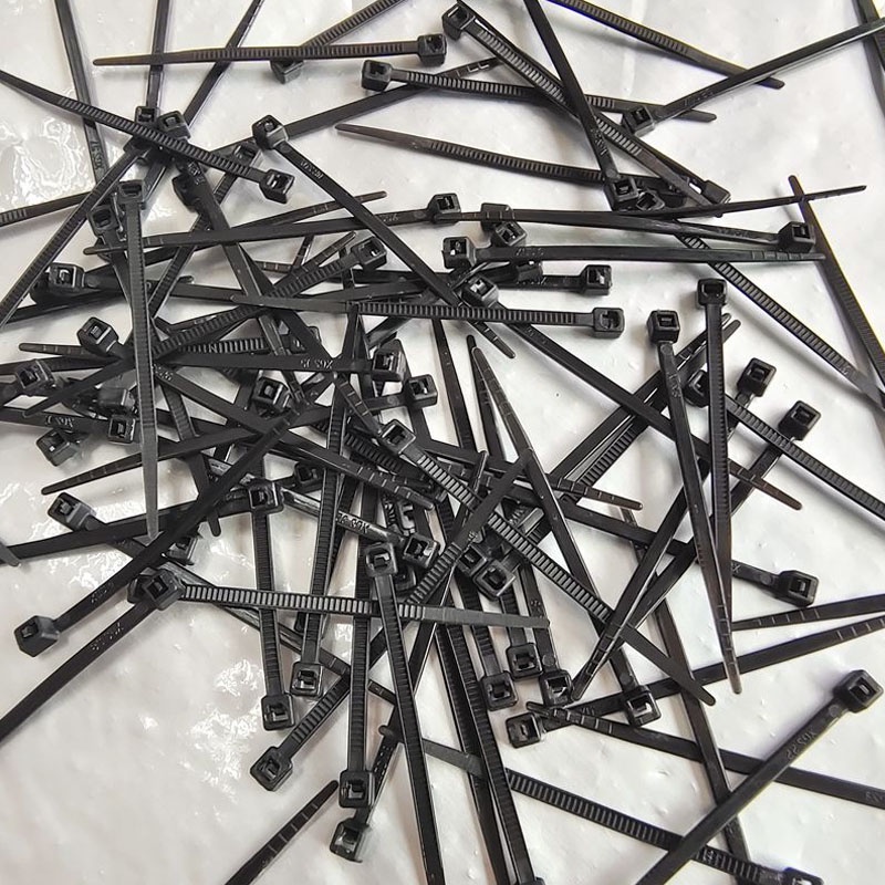 100 Cái / túi Dây buộc nylon đen 3x150mm tự khóa, dây cáp zip, tổ chức dây cáp trắng đen