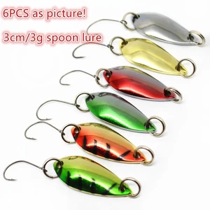 Set 6 Mồi Câu Cá Giả Bằng Kim Loại Cứng Cáp 3cm / 3g