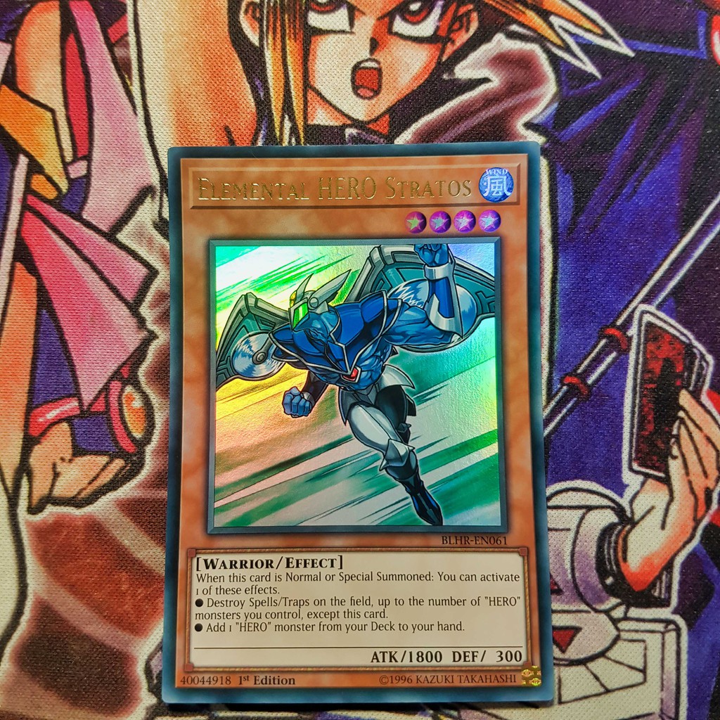 Thẻ Bài Yugioh Chính Hãng | Elemental HERO Stratos | BLHR Ultra Rare ...