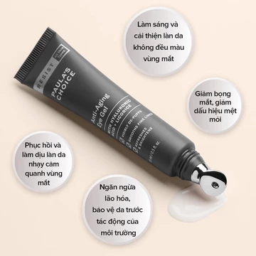 [HÀNG CÔNG TY] Gel Giảm Thâm Quầng Mắt, Giảm Bọng Mắt &Giảm Thiểu Nếp Nhăn Paula's Choice Resist Anti-Aging Eye Gel 15ml