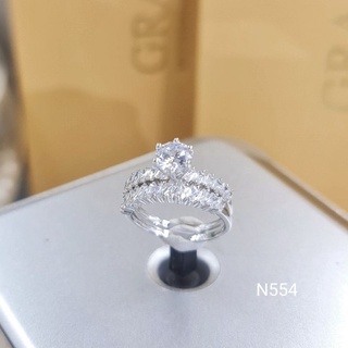 Set nhẫn nhẫn cặp Bạc Ý S925 nhẫn xoàng Baguet đẹp cao cấp N554 | Mi.A Trang sức bạc