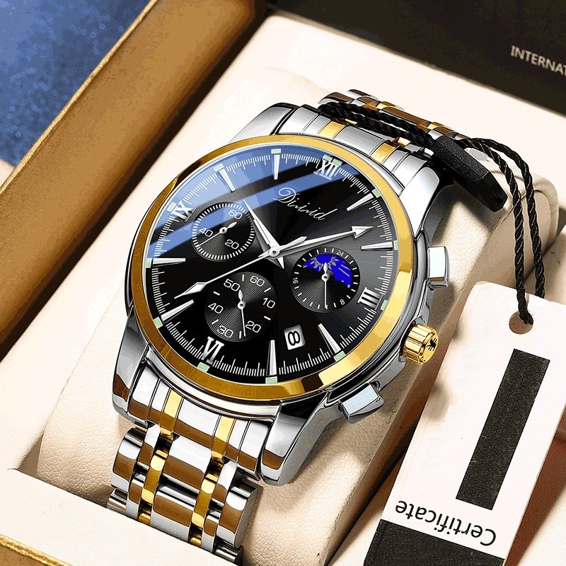 Mô tả Đồng hồ nam DIZIZID dây thép đúc đặc - Khóa bướm - Chạy full 6 kim và lịch ngày - Mũa Sporty Design DIZ99 - 2
