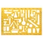 Mya K Nhựa Biểu Đồ Dòng Chảy Biểu Tượng Soạn Thảo Mẫu Thước Stencil Dụng Cụ Đo Sinh Viên