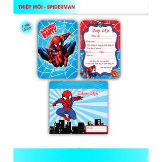 THIỆP MỜI SINH NHẬT NGƯỜI NHỆN-SET 10 THIỆP
