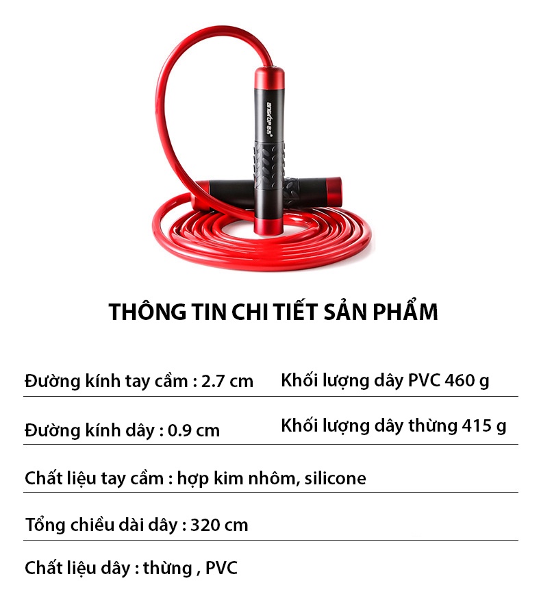 Mô tả Dây Nhảy Thể Lực Tặng Kèm Túi Dây Nhảy Boxing Trọng Lượng 400g Tay Cầm Kim Loại Cleacco DNTL Boro Sport - 1