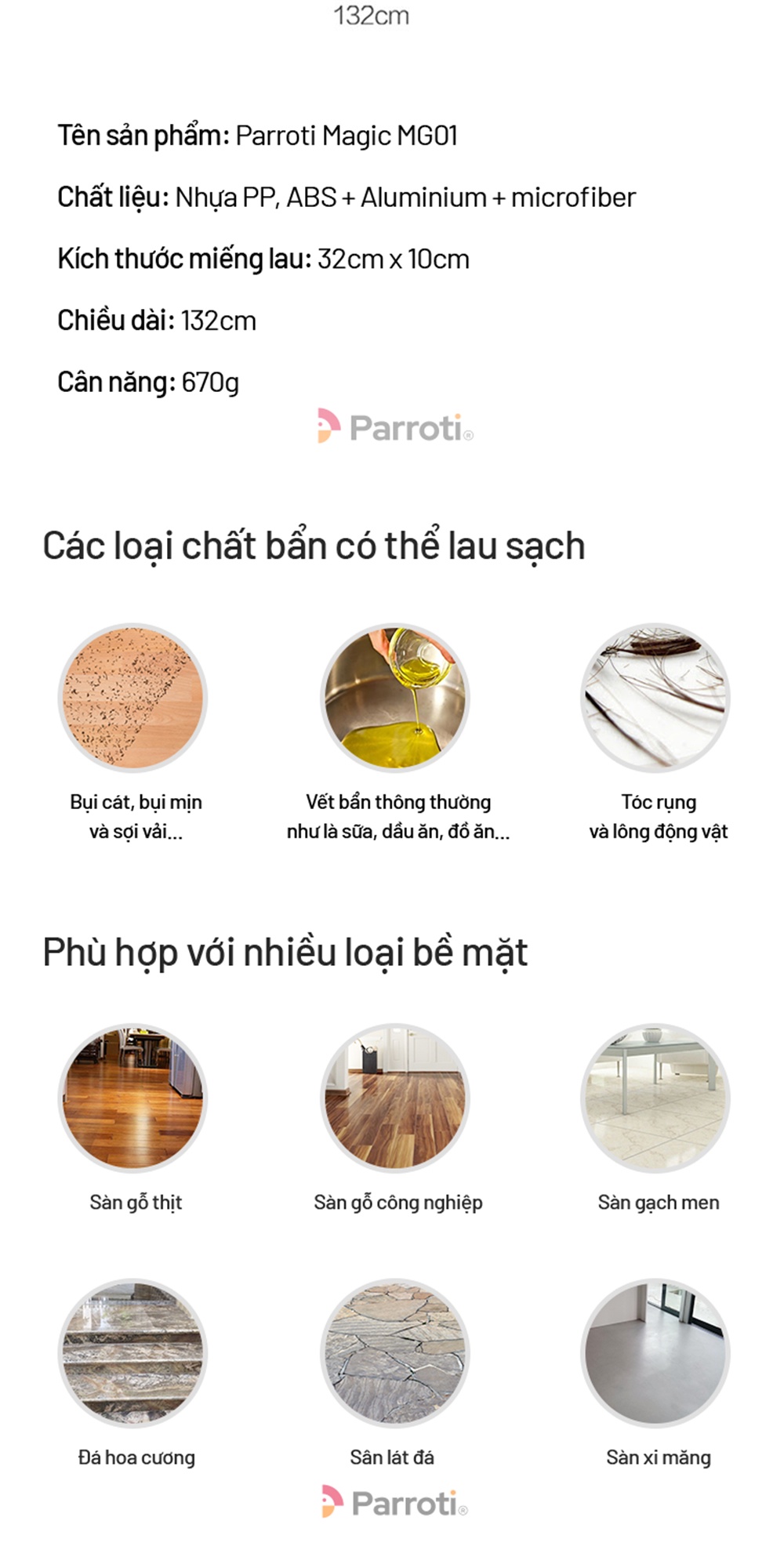 Giải pháp lau nhà hiệu quả với Parroti MG01