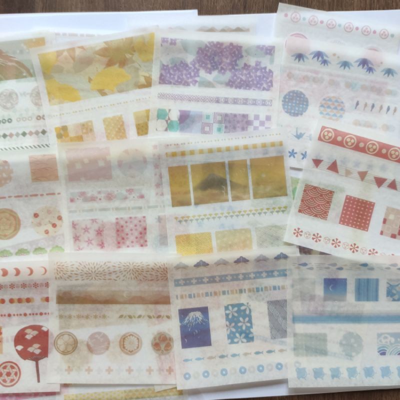 Hộp sticker giấy washi 30 tấm hoạ tiết Nhật