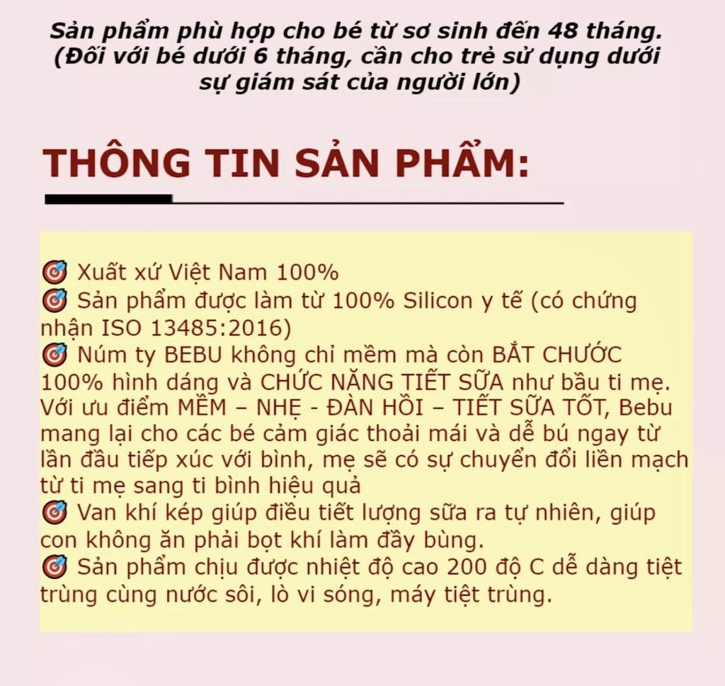 Mô tả Núm TY dành cho Bình sữa BEBU cổ rộng - 3