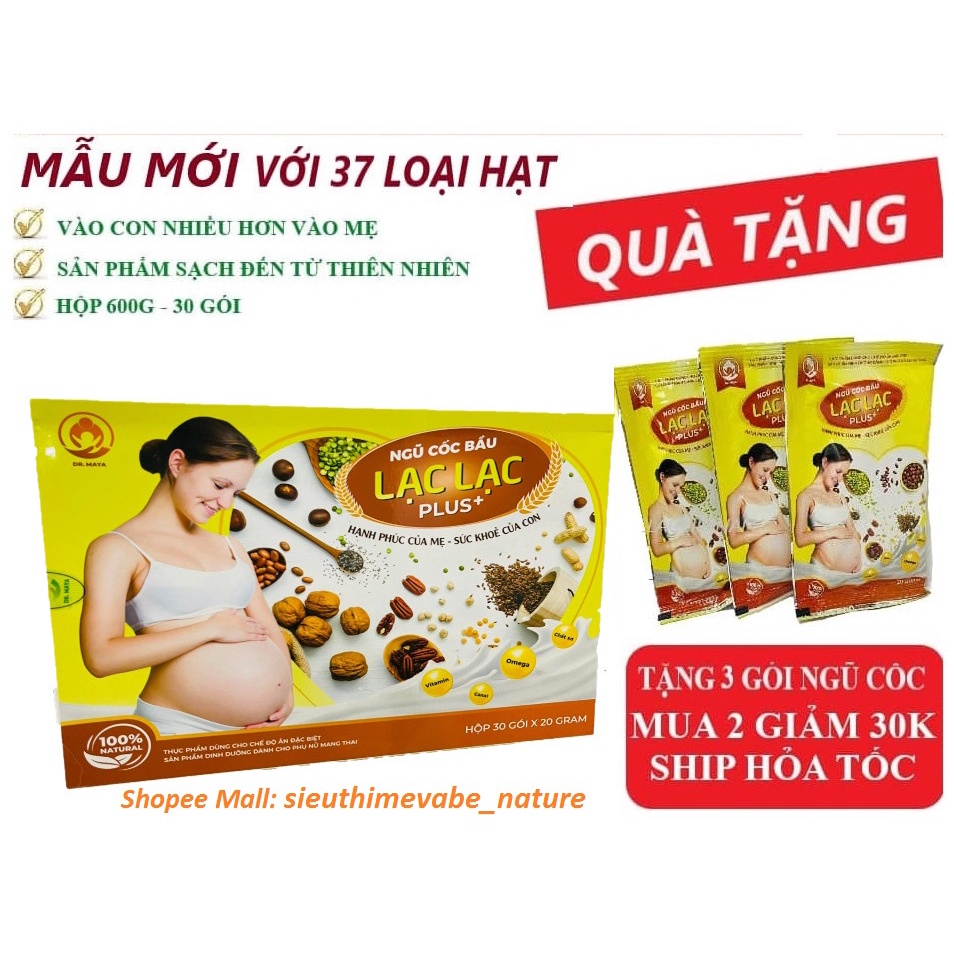Ngũ cốc Bầu Lạc Lạc Plus DR.MAYA hộp 30 gói/600gram