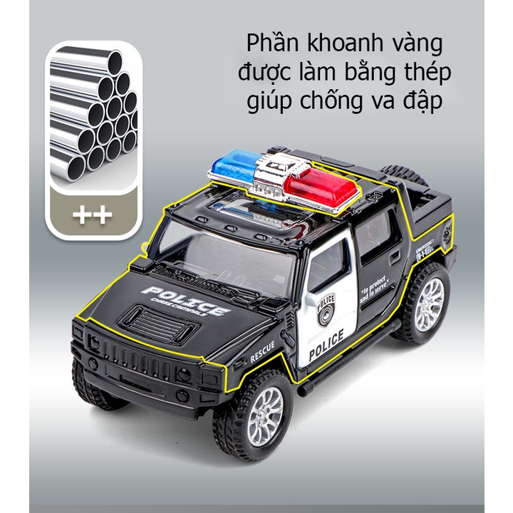 Ảnh Đồ chơi mô hình xe ô tô cảnh sát KAVY bằng hợp kim chạy cót 2