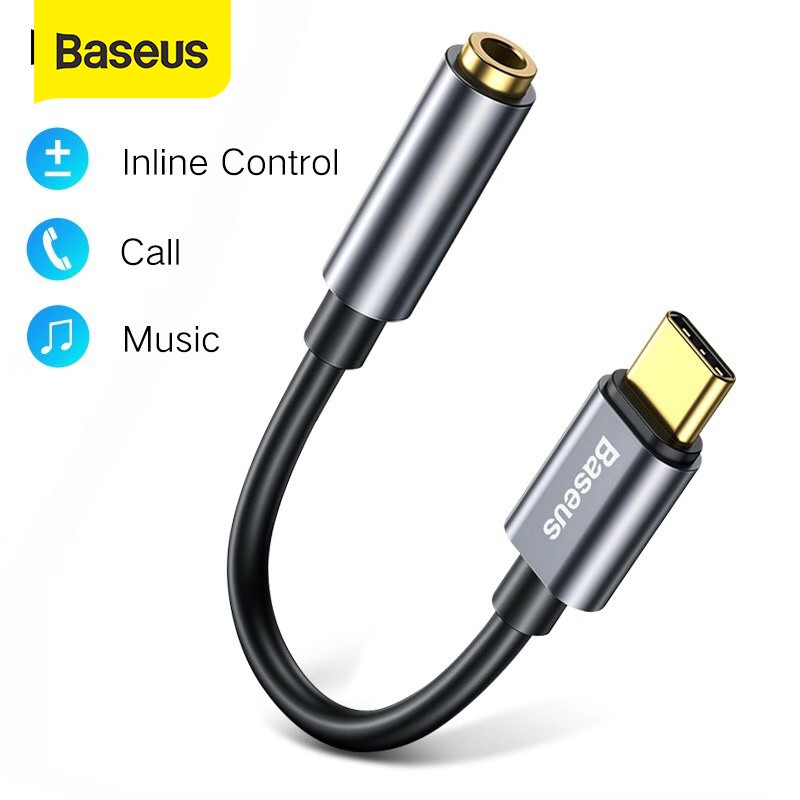 Dây cáp Baseus chuyển đổi đầu cắm type C sang cổng âm thanh 3.5mm