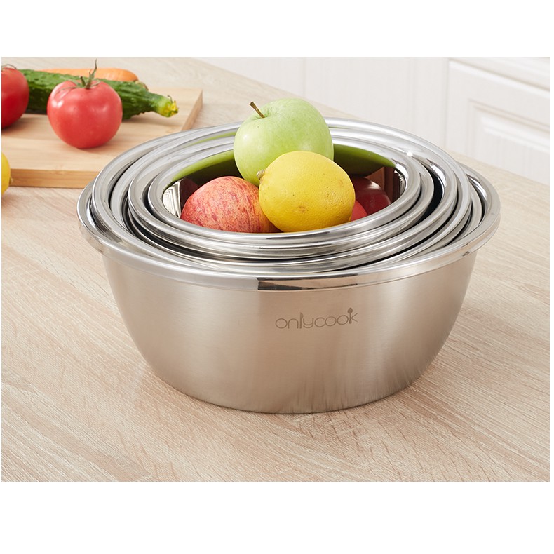 Thau đa năng Inox 304 lòng sáng bóng đựng trái cây rau củ quả rửa thực ...