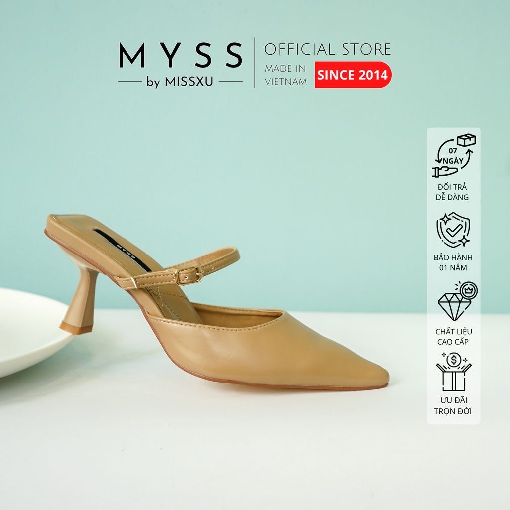 Giày cao gót nữ MYSS mũi nhọn 7cm phối dây ngang thời trang - CG239