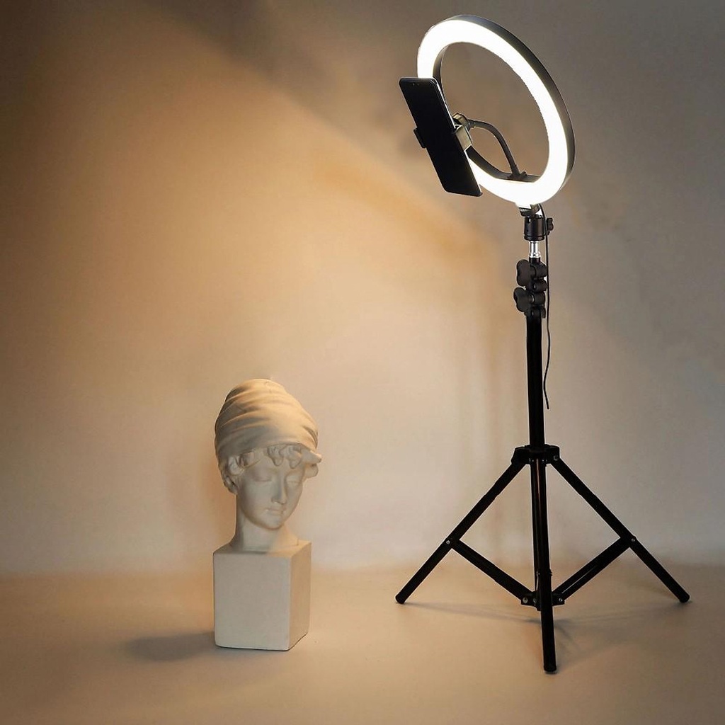 Đèn Livestream Size 26cm+Chân Đèn+Kẹp, Hỗ Trợ Quay Video, Make Up, Phun Xăm - Chính Hãng HD DESIGN