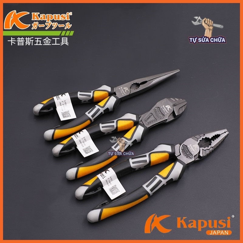 Kìm Kapusi đa năng Nhật Bản CAO CẤP Kìm cắt, nhọn chế tạo từ thép CR-V
