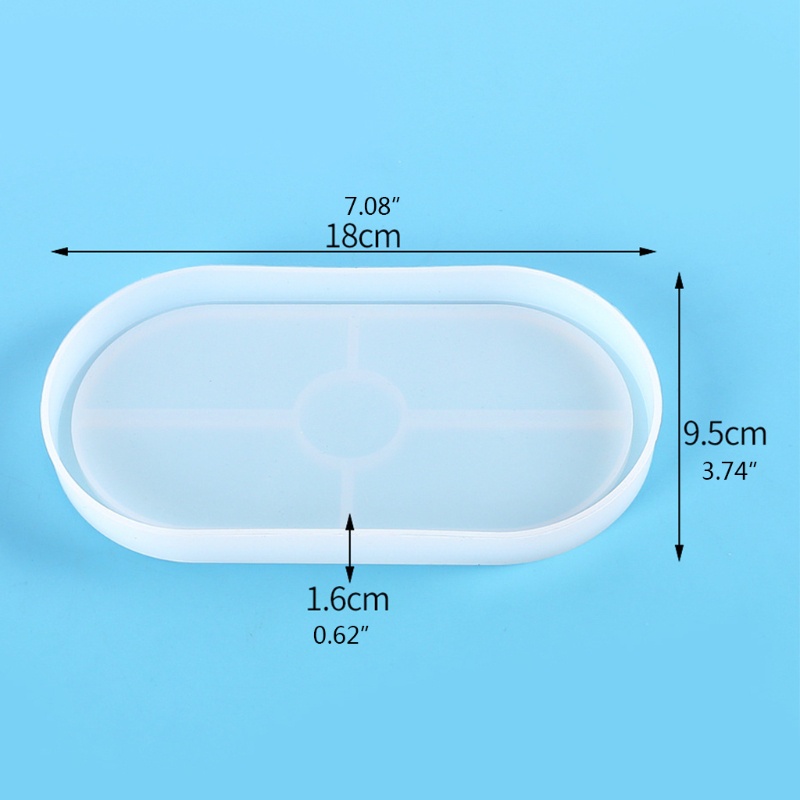 Khuôn silicon hình bầu dục làm khay đựng trang sức DIY