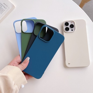 Ốp Lưng Siêu Mỏng Không Vành Matte Cho iPhone 11 12 13 Mini 13 14 15 Pro Max 14 15 plus 7 8 plus X XS XR Max Màu Kẹo Nhựa Cứng Slim Cover Funda T03