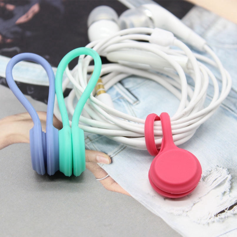 Set 3 phụ kiện quấn dây cáp bằng silicon và nam châm tiện lợi gọn gàng