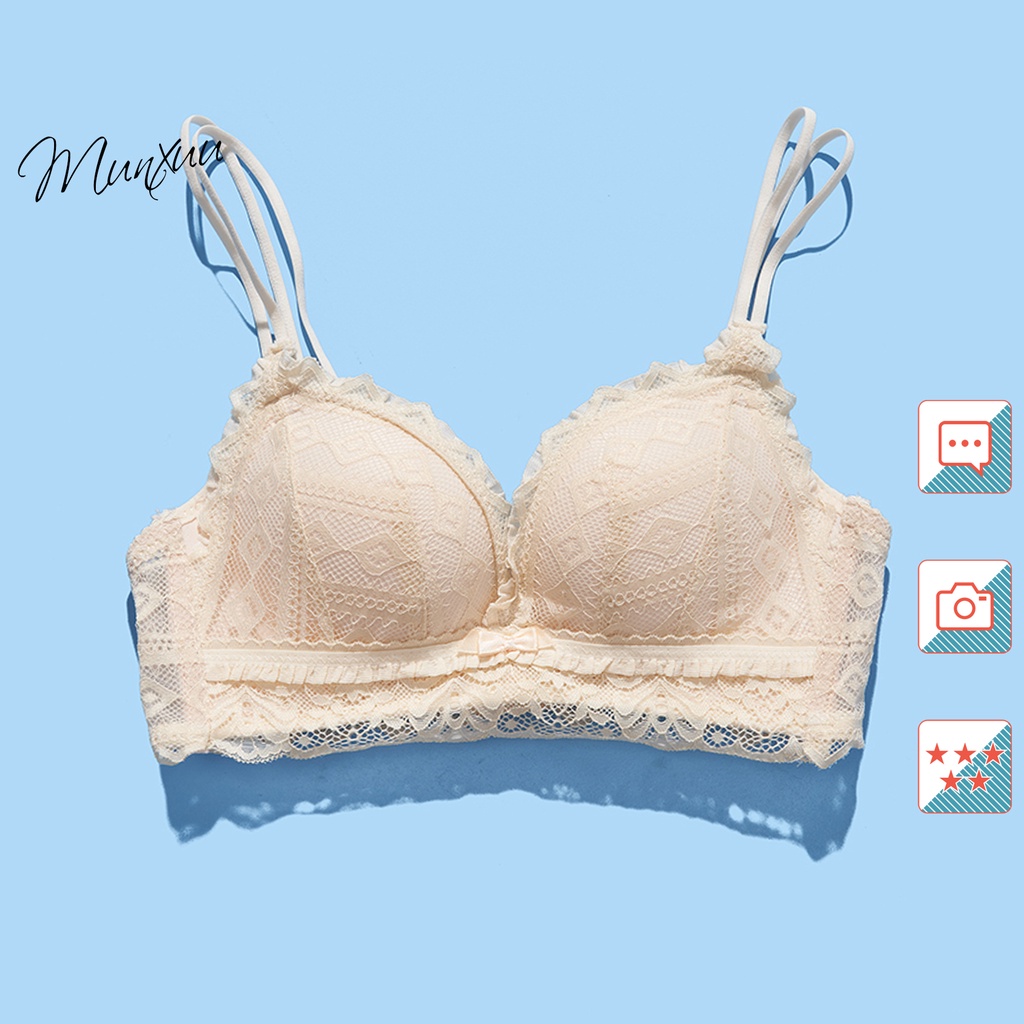 Áo lót nữ ren Munxuu thiết kế không gọng đệm dày nâng ngực gợi cảm, có lỗ thông hơi – AV26 spe