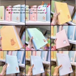 [ Nguyên Lốc ] Tập Vở May Dán Gáy KLONG - Caro B5 Ô 5x5 ; 6x6 ; 7x7 - 80/ 120/ 200 Trang; MS: 834 - 835 - 836 🌻 Pastel