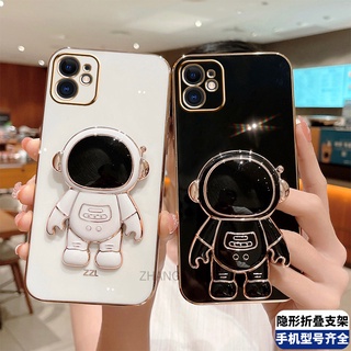 ốp lưng iPhone 12 12 PRO 12 PRO MAX TPU Mạ điện 3D Phi hành gia có chân đế ốp điện thoại iPhone 12 12 PRO 12 PRO MAX